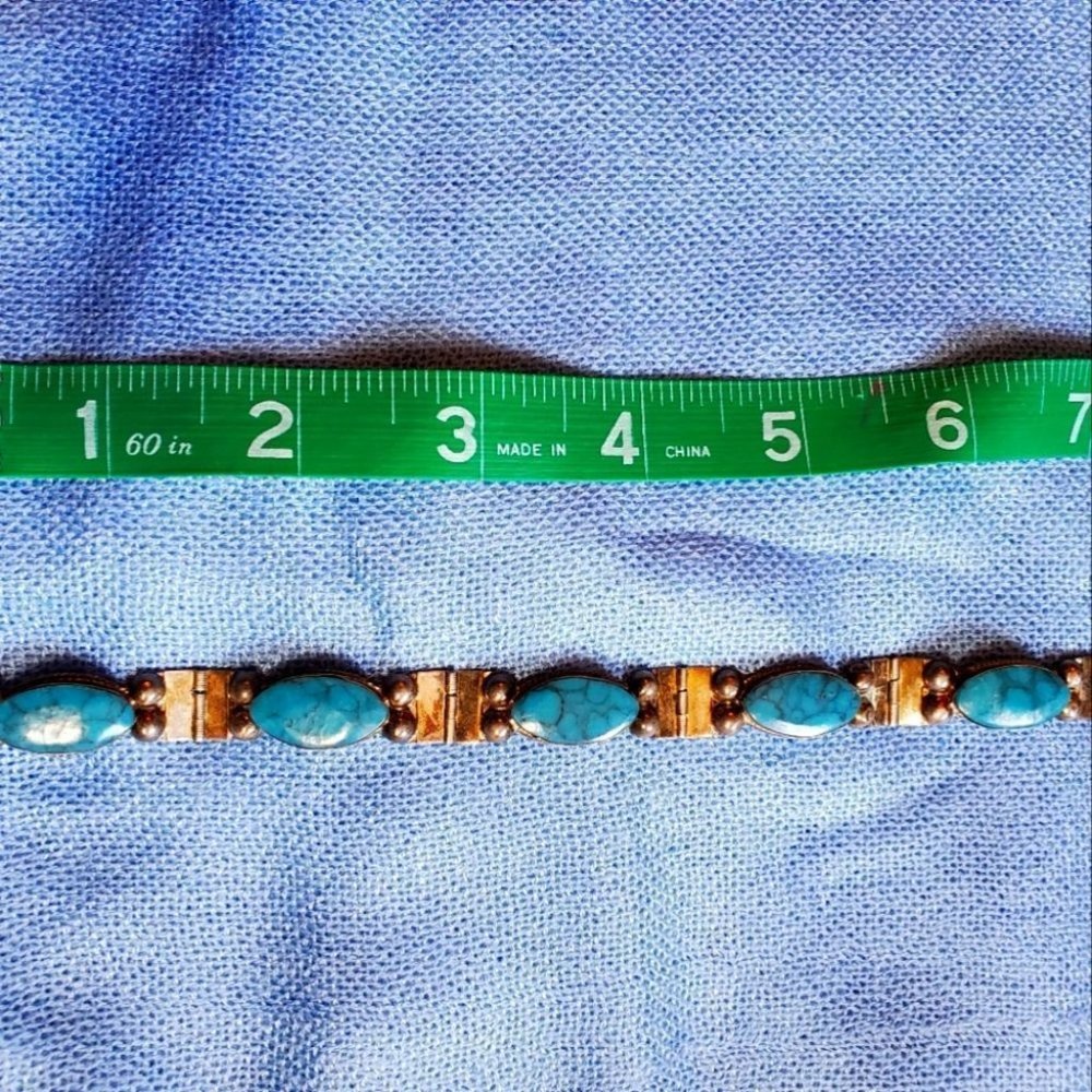 Silver Turquoise Link Bracelet